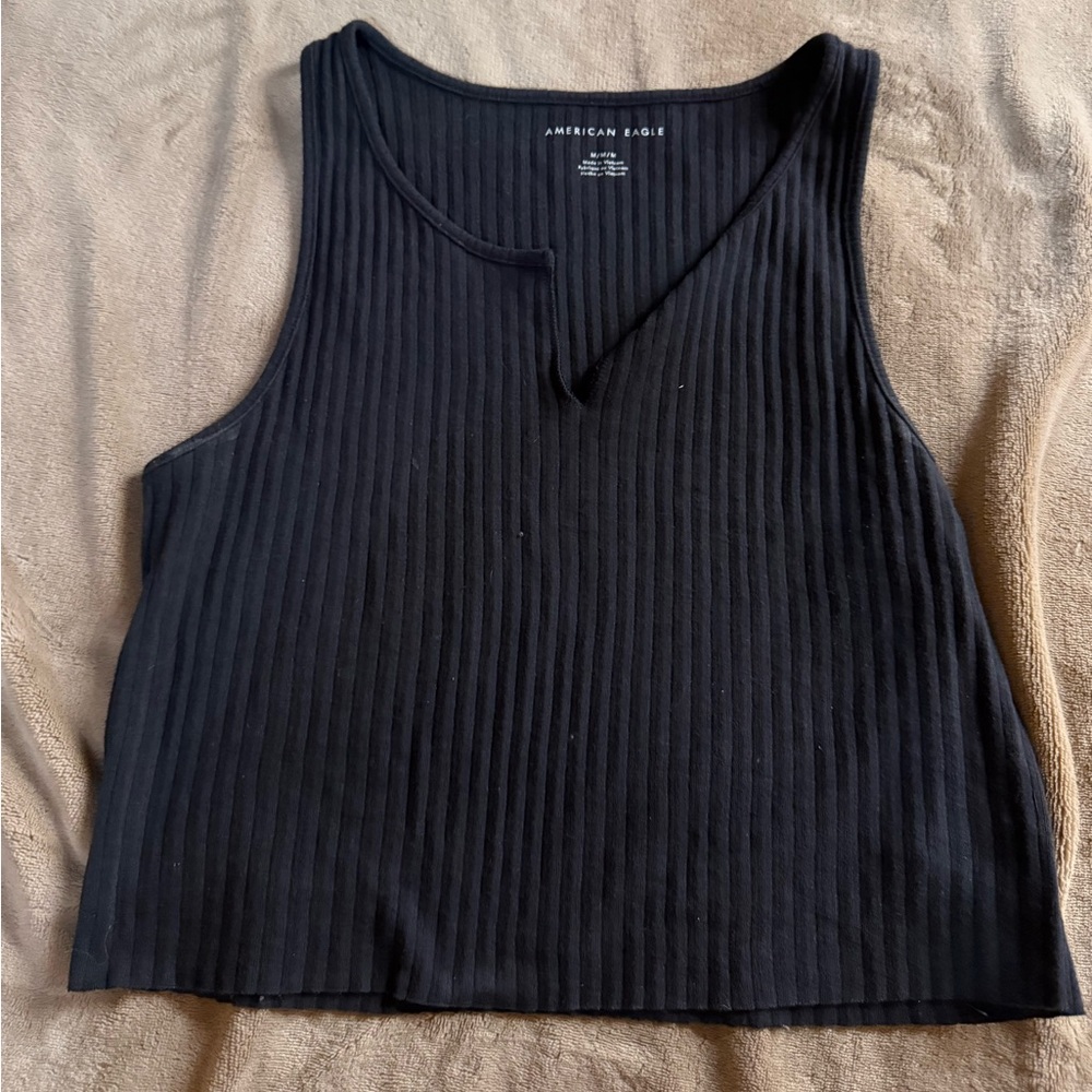 American Eagle Outfitters Black Ribbed Tank Top